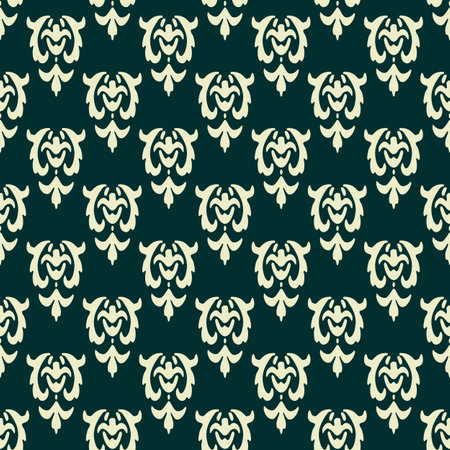 Damask seamless vector pattern classic vintage damask ornament.のイラスト素材