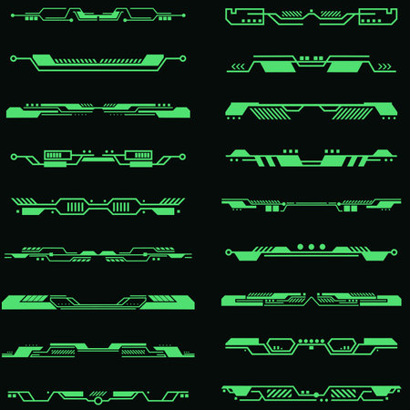 Futuristic interface ui elements holographic hud user interface elements.のイラスト素材