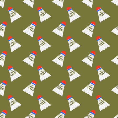 Seamless pattern badminton ball icon on background vector illustration.のイラスト素材