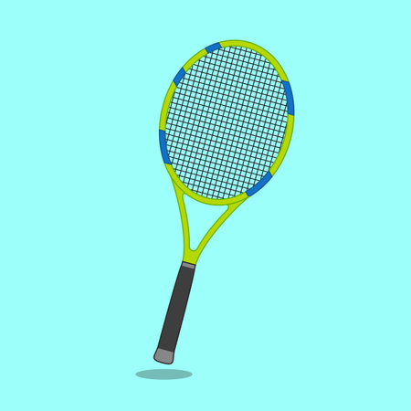 Tennis racket flat design with shadow.のイラスト素材