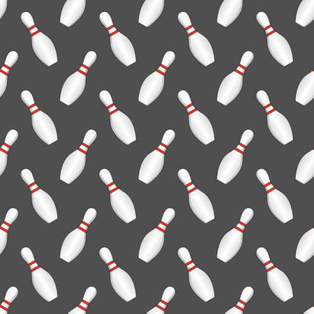 Seamless pattern with bowling pins and bowls.のイラスト素材