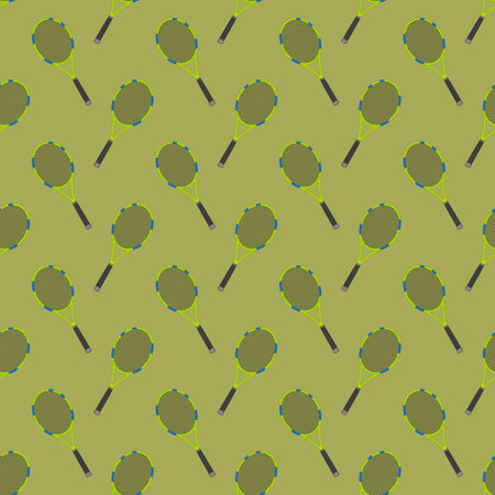 Seamless pattern vectorillustration with tennis racket.のイラスト素材