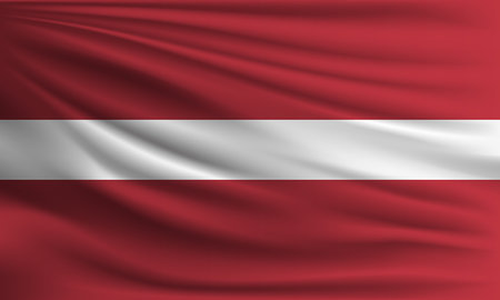 Vector flag of Latvia waving closeup style background illustration.の写真素材