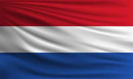 Vector flag of Netherlands waving closeup style background illustration.の写真素材