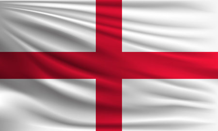 Vector flag of England waving closeup style background illustration.の写真素材
