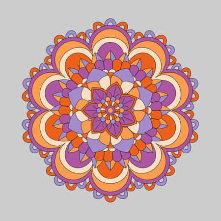 Vector hand drawn doodle mandala with tracery.のイラスト素材