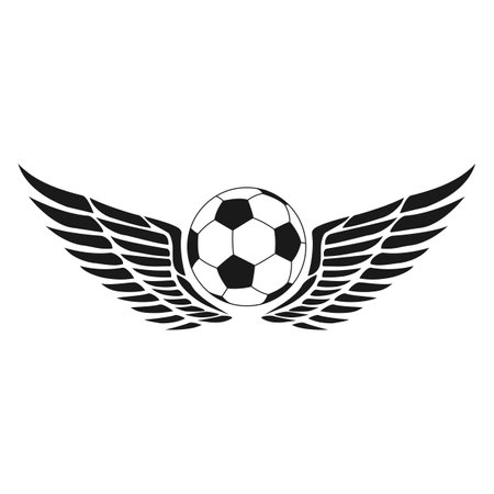 Soccer ball with angel wings vintage engraving drawing style vector Illustration.のイラスト素材