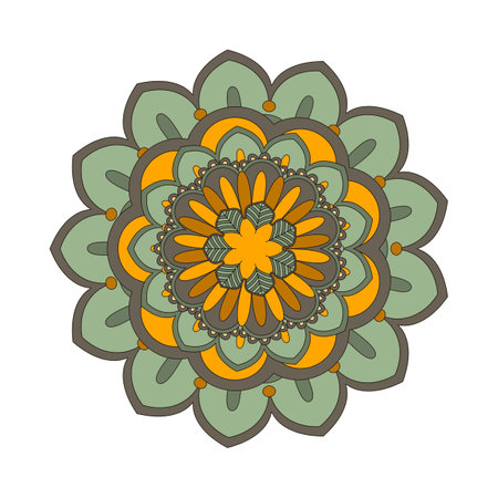 Mandala vector design element round ornament decoration.のイラスト素材