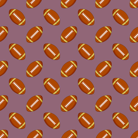 American football ball seamless pattern rugby ball background.のイラスト素材