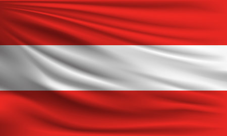 Vector flag of Austria waving closeup style background illustration.の写真素材