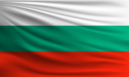 Vector flag of Bulgaria waving closeup style background illustration.の写真素材
