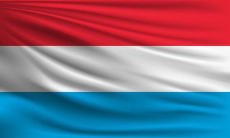 Vector flag of Luxembourg waving closeup style background illustration.の写真素材