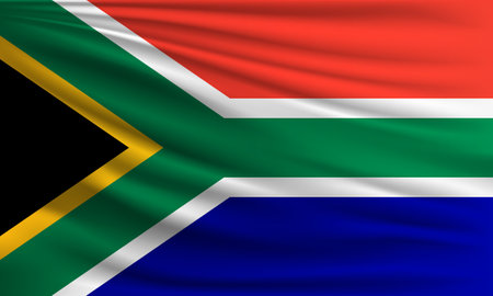 Vector flag of South Africa waving closeup style background illustration.の写真素材