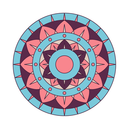 Colorful ethnic round ornamental mandala.のイラスト素材