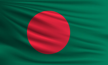 Vector flag of Bangladesh waving closeup style background illustration.の写真素材
