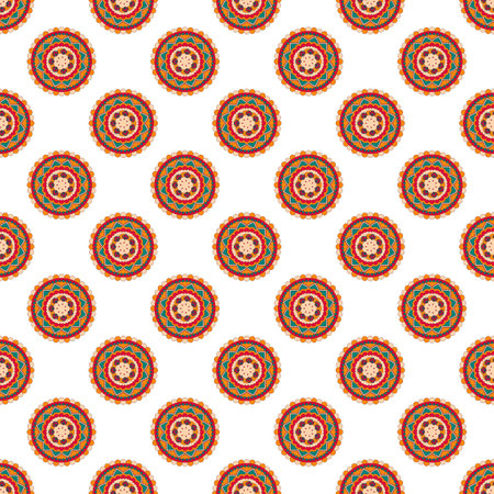 Seamless colorful pattern with mandala.の写真素材