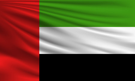 Vector flag of UAEwaving closeup style background illustration.の写真素材