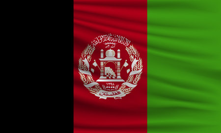 Vector flag of Afghanistan waving closeup style background illustration.の写真素材