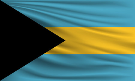Vector flag of Bahamas waving closeup style background illustration.の写真素材