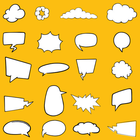 Speech bubble comic pop art set.のイラスト素材