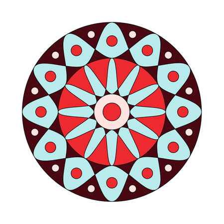 Colorful ethnic round ornamental mandala.のイラスト素材