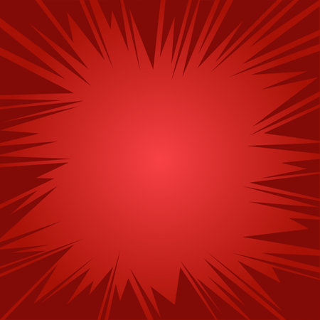 Comic book pop art strip radial on red background.のイラスト素材