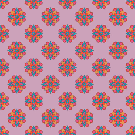 Ornamental round floral background seamless pattern.のイラスト素材
