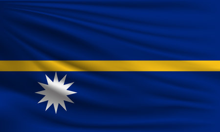 Vector flag of Nauru waving closeup style background illustration.の写真素材
