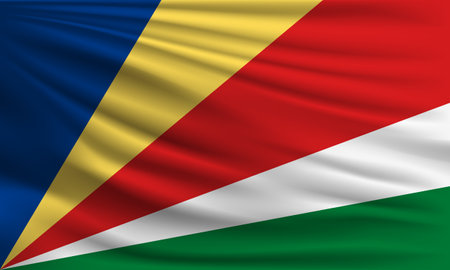 Vector flag of Seychelles waving closeup style background illustration.の写真素材