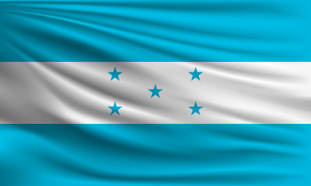 Vector flag of Honduras waving closeup style background illustration.の写真素材