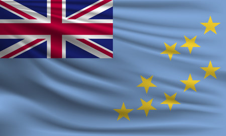 Vector flag of Tuvalu waving closeup style background illustration.の写真素材