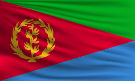 Vector flag of Eritrea waving closeup style background illustration.の写真素材