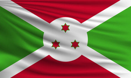 Vector flag of Burundi waving closeup style background illustration.の写真素材