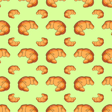 Seamless pattern of croissants creative texture background.のイラスト素材