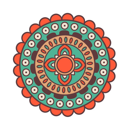 Mandala ornament bright pattern vector graphic design element.のイラスト素材