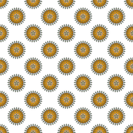 Abstract oriental pattern in boho style.のイラスト素材