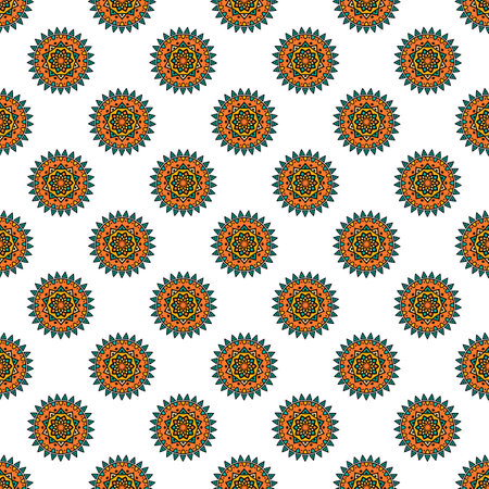 Seamless pattern with mandala ornament.のイラスト素材