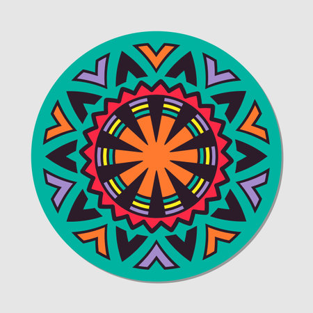 Floral hand drawn mandala isolated decorative element.のイラスト素材