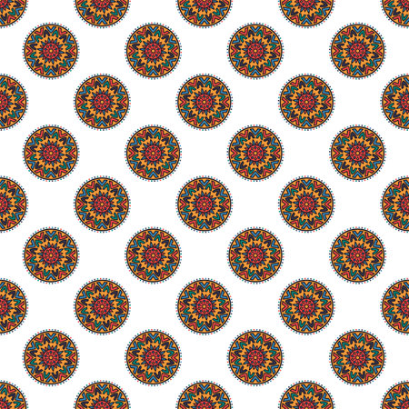 Seamless pattern with mandala ornament.のイラスト素材