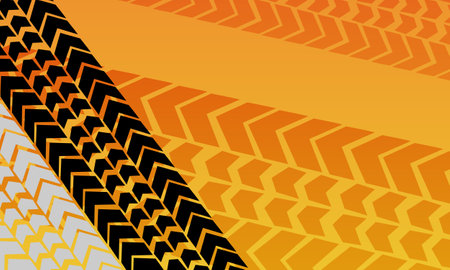 Orange gradient tire tracks background.のイラスト素材