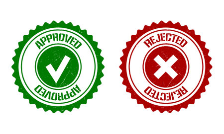 Approved and rejected rubber stamp grunge.のイラスト素材