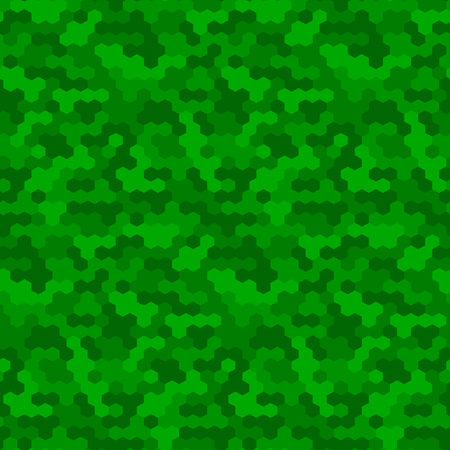 Green geometric hexagon seamless pattern.のイラスト素材