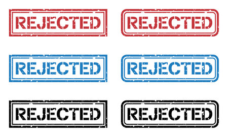 Set of vector colored grunge rejected stamps.のイラスト素材