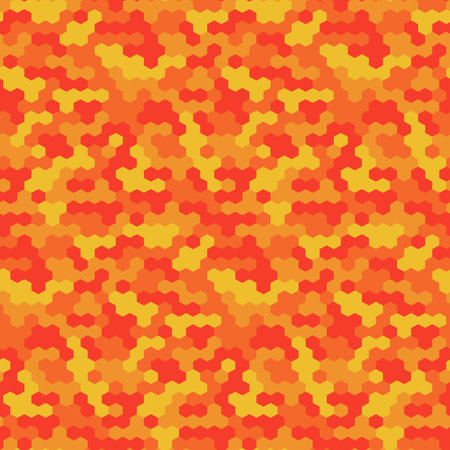Orange seamless pattern vector hexagons of geometric shapes.のイラスト素材