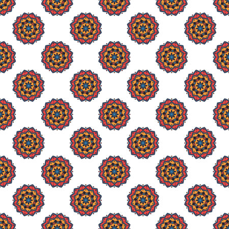 Colorful glaze seamless pattern of mandalas.のイラスト素材