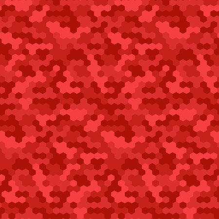 Red geometric hexagon seamless pattern.のイラスト素材