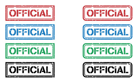 Set of vector colored grunge official stamps.のイラスト素材