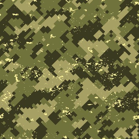 Seamless pattern grunge pixel summer camouflage.のイラスト素材