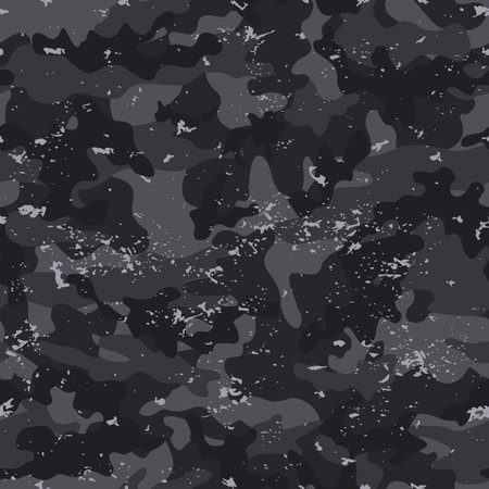 Camouflage grunge seamless pattern vector dark grey.のイラスト素材