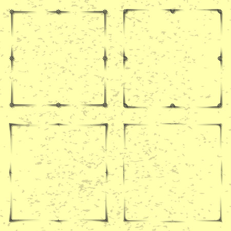 Decorative vintage frames and borders set vector.のイラスト素材